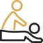An icon about a person massaging a person